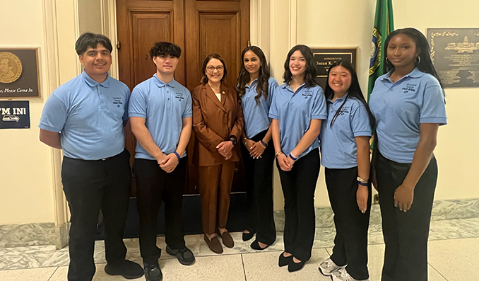 Our teens with Representative DelBene.